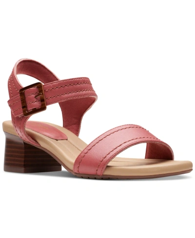 Clarks Women's Desirae Coast Ankle-strap Sandals In Dusty Rose Leather