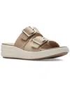 Clarks Drift Buckle In Beige Synthetic In Sand Combi