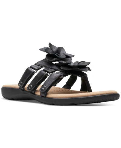 Clarks Women's Elizabelle Mae Slip On Embellished Strappy Sandals In Black Comb