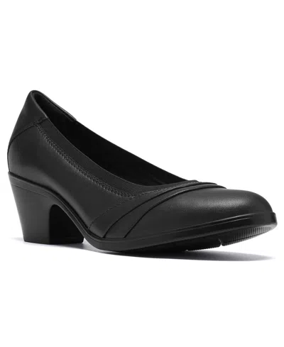 Clarks Women's Emily 2 Gracie Block Heel Round Toe Leather Pumps In Black Leather