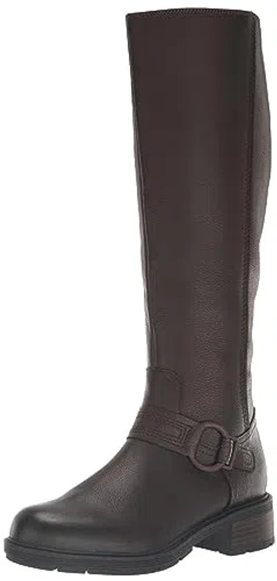 Pre-owned Clarks Women's Hearth Rae Knee High Boot - Choose Sz/color In Dark Brown Leather
