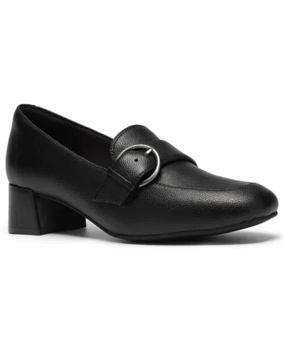 Clarks Women's Iridessa Wish Slip-on Loafer Pumps In Black Leather