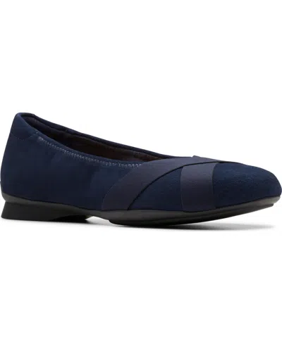 Clarks Women's Jazmynn Gem Round Toe Flats In Blue