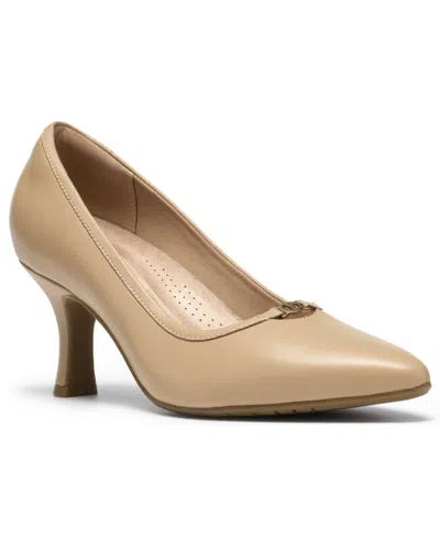 Clarks Women's Kacelyn Grace Pointed-toe Kitten Heel Pumps In Beige Leather