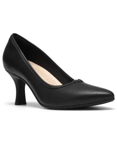 Clarks Women's Kacelyn Grace Pointed-toe Kitten Heel Pumps In Black Leather