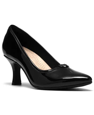 Clarks Women's Kacelyn Grace Pointed-toe Kitten Heel Pumps In Black Patent