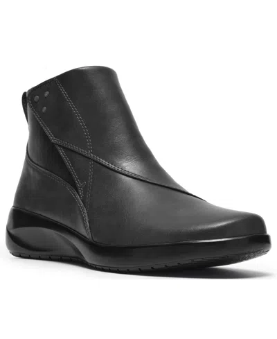 Clarks Women's Kaetlyn Flow Round Toe Booties In Dark Grey Coated Leather