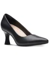 Clarks Kataleyna Gem Womens Leather Slip-on Pumps In Black Leather