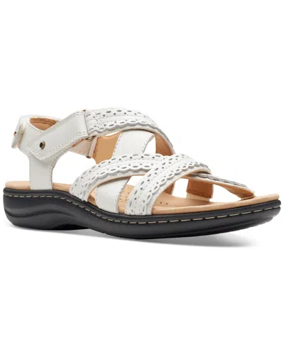 Clarks Women's Laurieann Rena Embellished Strappy Sandals In White Leather