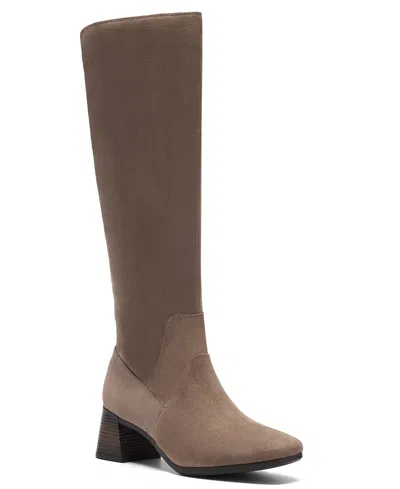 Clarks Women's Marriann Chic Knee-high Square-toe Block-heel Boots In Gray