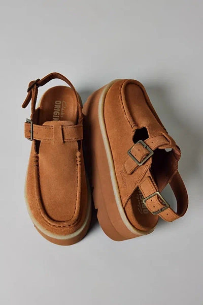 Clarks Women's Meare Easy Elvtd Slingback Mule In Tan Suede, Women's At Urban Outfitters In Brown