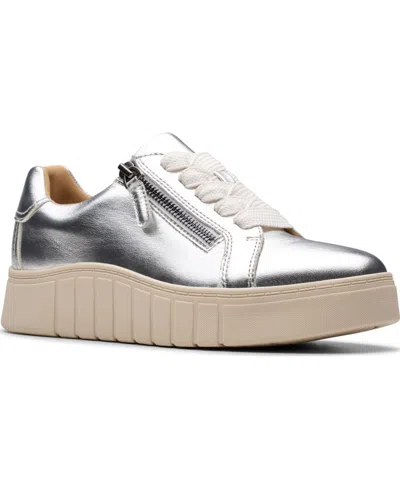 Clarks Women's Mykah Joy Round Toe Sneakers In Silver