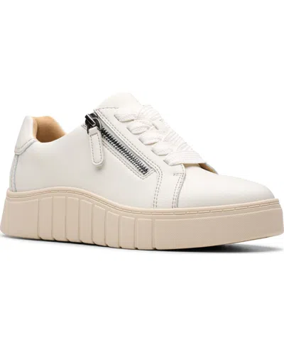 Clarks Women's Mykah Joy Round Toe Sneakers In White