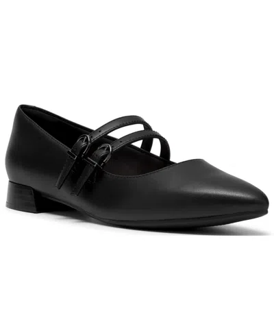 Clarks Women's Natalyn Jane Pointed-toe Mary Jane Flats In Black Leather