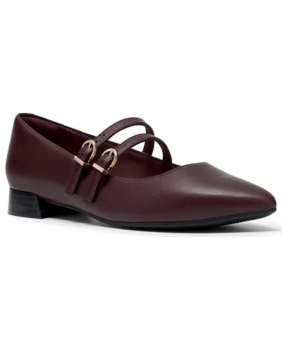 Clarks Women's Natalyn Jane Pointed-toe Mary Jane Flats In Burgundy Leather