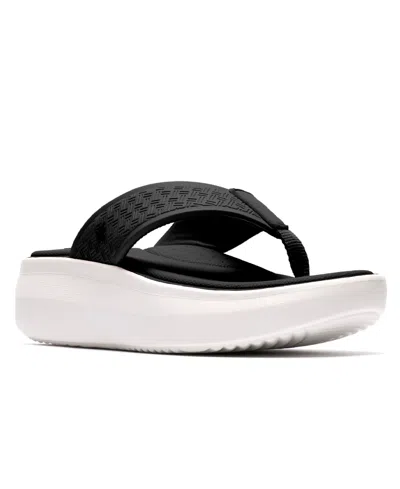 Clarks Women's Solevana Post Round Toe Sandals In Black