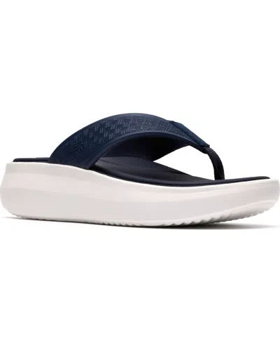 Clarks Women's Solevana Post Round Toe Sandals In Blue