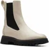 CLARKS WOMEN'S STAYSO RISE BOOTS IN IVORY LEATHER