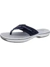 CLARKS WOMENS FAUX LEATHER THONG FLIP-FLOPS