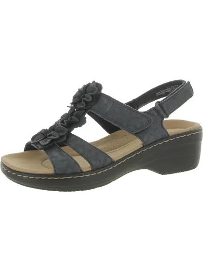Clarks Womens Leather Slingback Sandals In Blue