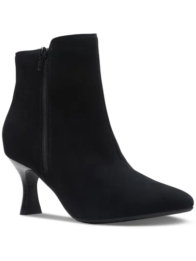 Clarks Womens Zipper Stretch Booties In Black