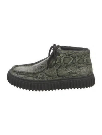 Pre-owned Clarks X Martine Rose Leather Animal Print Boots In Green