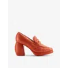Clarks X Martine Rose Womens  Martine Rose X Clarks Loafer 1 Leather-blend Heeled Loafers In Orange Int Lea