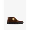 Clarks X Martine Rose Womens  Martine Rose X Clarks Torhill Leather Ankle Boots In Brown Croc Lea