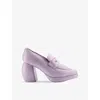 Clarks X Martine Rose Womens Martine Rose X Clarks Loafer 1 Leather-blend Heeled Loafers Lilac Leath In Lilac Leather
