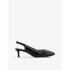 Clarks X Martine Rose Womens Martine Rose X Clarks Sling 1 Padded Heeled Leather Courts Black Leath In Black Leather
