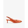 Clarks X Martine Rose Womens Martine Rose X Clarks Sling 1 Padded Heeled Leather Courts Orange Int Lea In Orange Int Lea