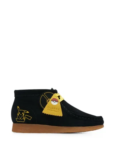 Clarks Kids' X Pokémon Wallabee Mist Embroidered Boots In Black