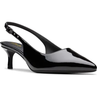 Clarks ® Zarey Leather Slingback Pump In Black