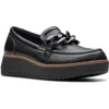 Clarks Women's Collection Zylah May Shoes In Black Leather