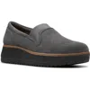 Clarks Women's Collection Zylah Sky Shoes In Dark Grey Suede
