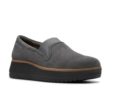 Clarks Zylah Sky Wedge Slipon In Gray