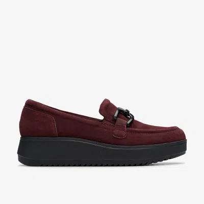 Clarks Zylah Top Suede Loafer In Burgundy