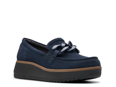 Clarks Zylah Wedge Loafer In Blue
