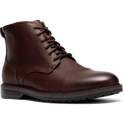 Clarksr Clarks(r) Aldwin Leather Cap Toe Boot In Brown Leather