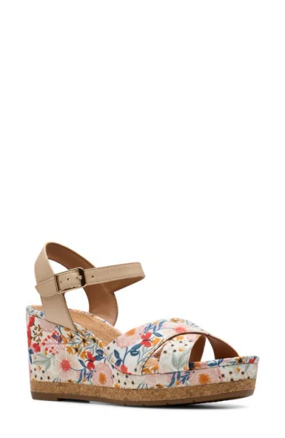 Clarksr Clarks(r) Chicly Floral Wedge Sandal In Multi