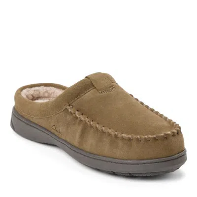 Clarksr Clarks(r) Cow Suede Moc Toe Clog With Tab Detail Slippers In Sage