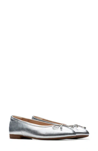 Clarks Fawna Lily Ballet Flat In Silver Leather
