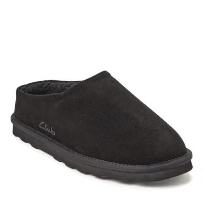Clarksr Clarks(r) Genuine Cow Suede Clog Slippers In Black