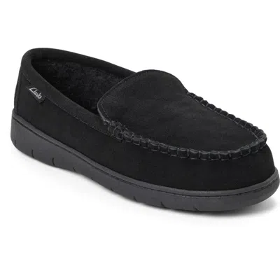 Clarksr Clarks(r) Genuine Cow Suede Venetian Moc Slippers In Black