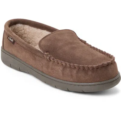 Clarksr Clarks(r) Genuine Cow Suede Venetian Moc Slippers In Dark Brown