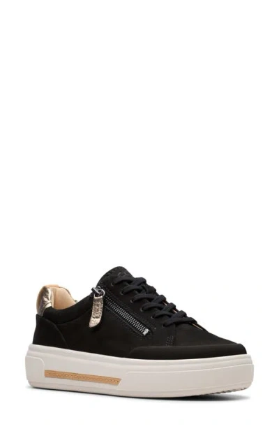 Clarksr Clarks(r) Hollyhock Zip Platform Sneaker In Black