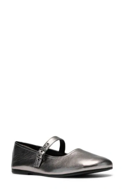 Clarksr Clarks(r) Livia Jane Leather Mary Jane Flat In Pewter Leather