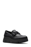 Clarksr Clarks(r) Loriini Izzy Platform Wedge Bit Loafer In Black Leather