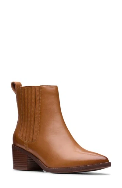 Clarksr Clarks(r) Morzine Top Pointed Toe Chelsea Boot In Tan Leather