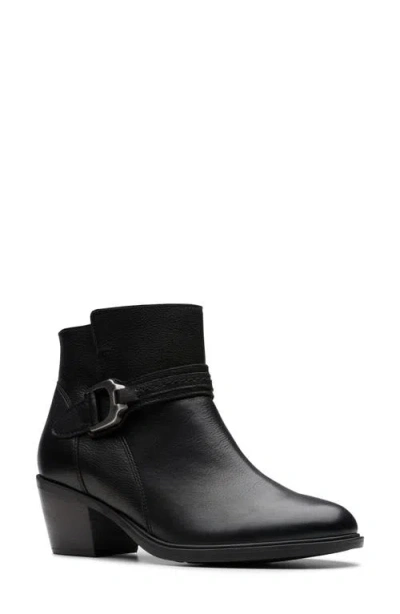 Clarksr Clarks(r) Neva Buckle Bootie In Black Leather